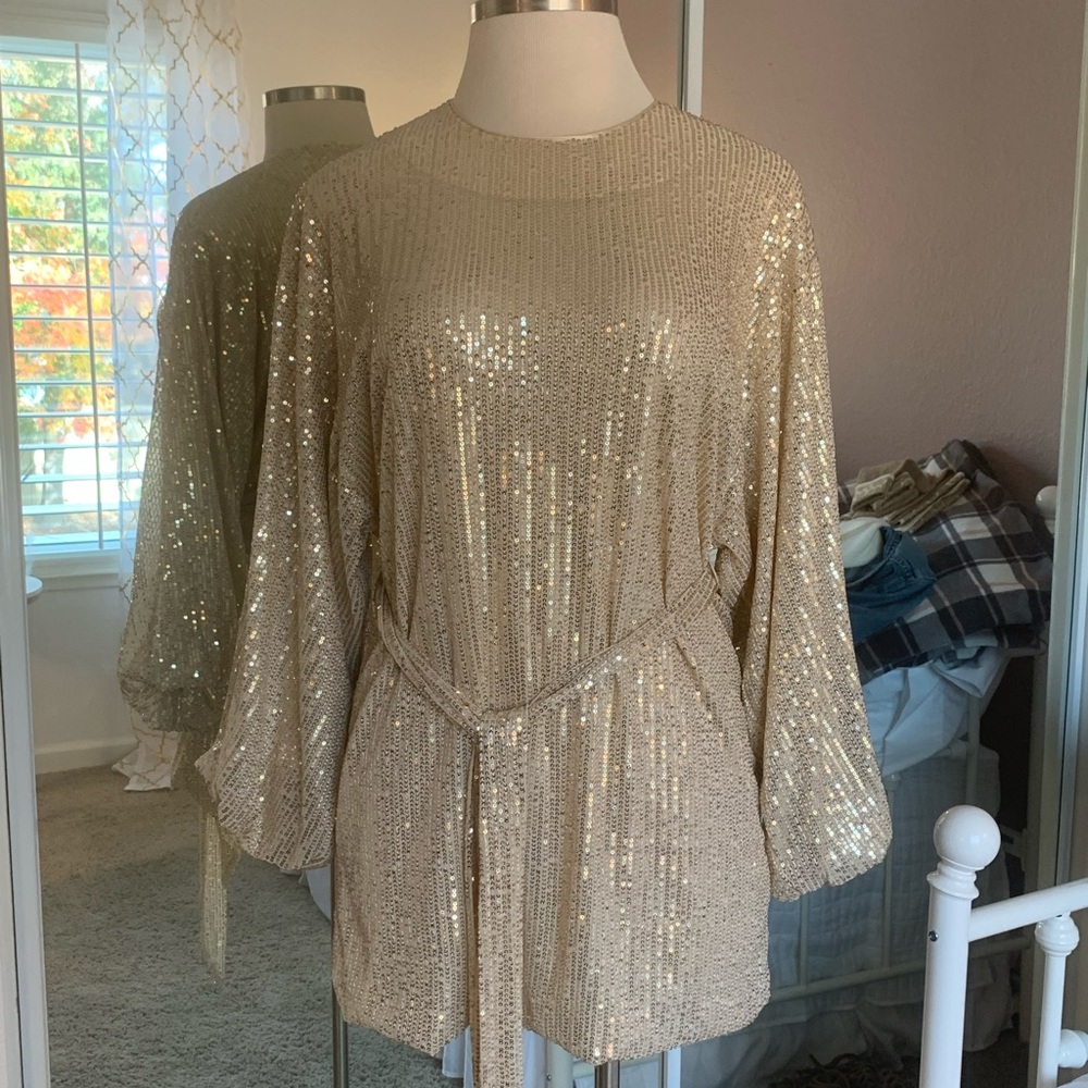 The Ella Sequin Dress - Gold